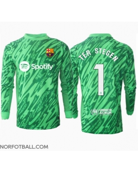 Billige Fotballdrakt Barcelona Ter Stegen #1 Keeper Replika Bortedrakt 2024-25 Langermet